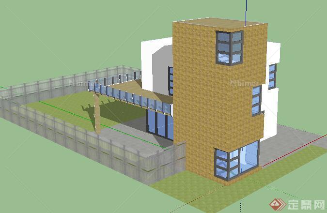 现代风格多层住宅建筑设计SU模型