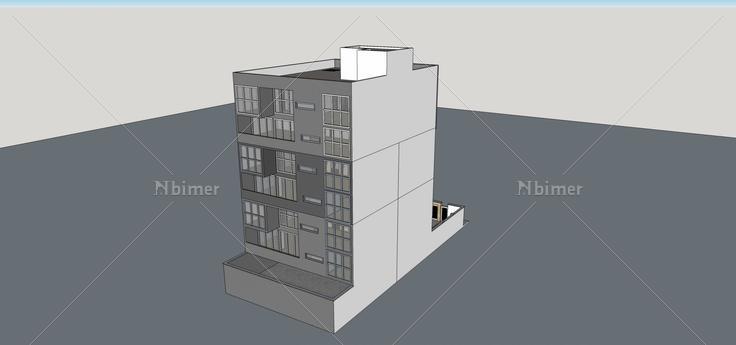 现代多层住宅公寓(71730)su模型下载