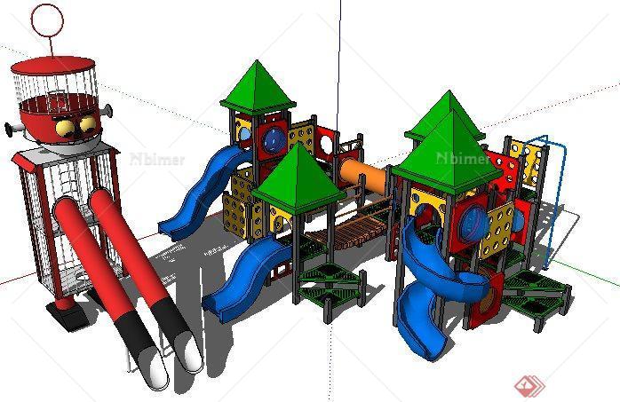 2组独特儿童游乐设施SketchUp(SU)3D模型