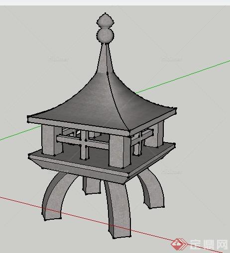 某园林景观灯龛SU模型