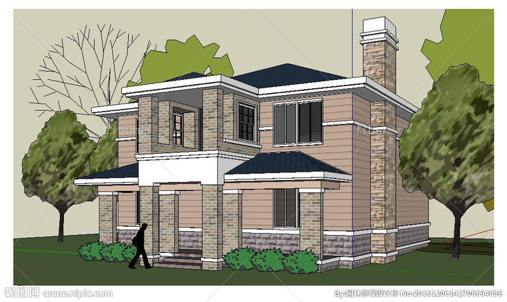 别墅建筑草图大师SU模型图片