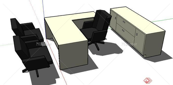 设计素材之家具办公桌椅设计方案su模型