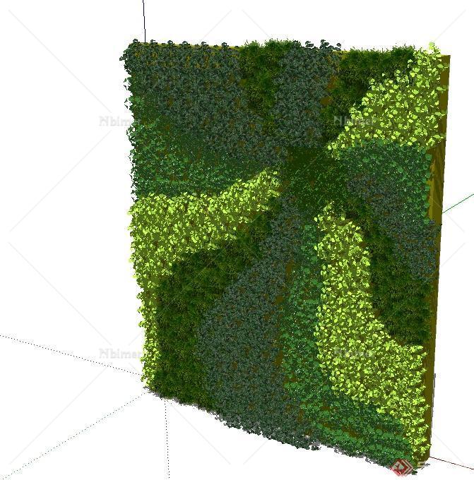 某立体绿化植物墙体设计SU模型[原创]