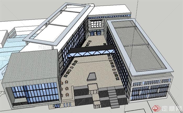 某学校现代综合教学楼建筑设计SU模型