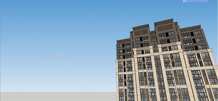 新古典住宅公寓建筑设计方案su模型[原创]