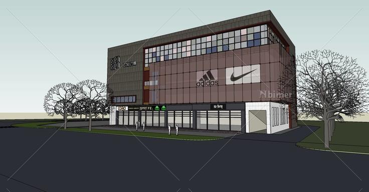 现代多层商业楼(78944)su模型下载