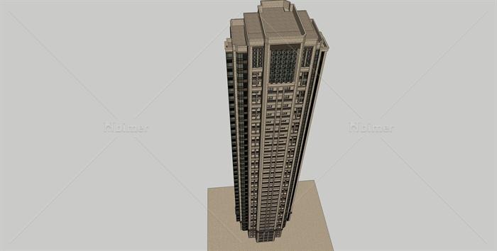 某新古典高层住宅小区建筑楼设计SU模型[原创]