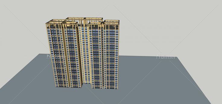 现代高层住宅楼(69816)su模型下载