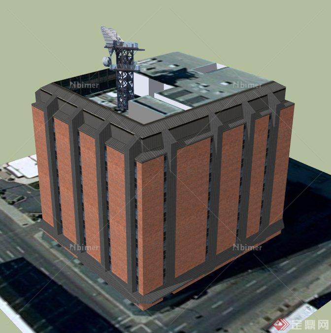 美国某电信公司大楼建筑设计SU模型