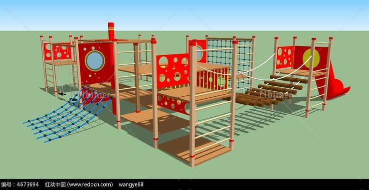 儿童游戏建筑设施skp模型