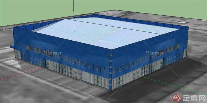 现代风格联合国联合馆建筑设计su模型