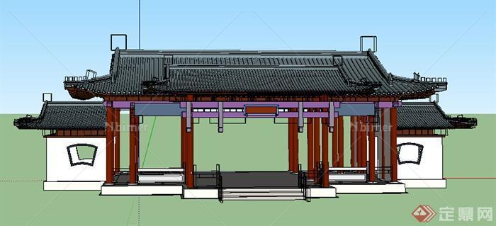 某古典中式风格大门景观设计SU模型