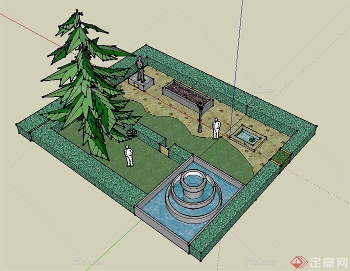 某小花园景观设计SU模型2