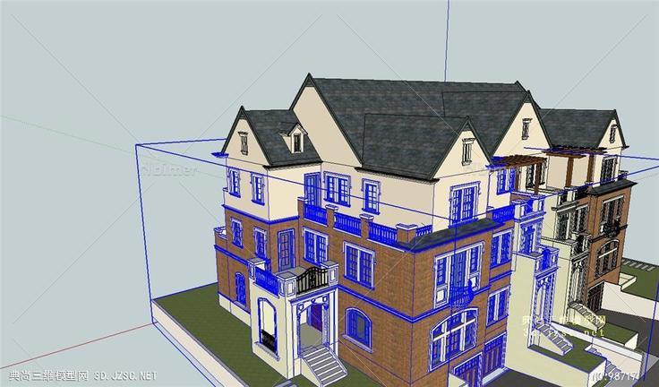 (4)天正CAD平面建筑图纸SU模型