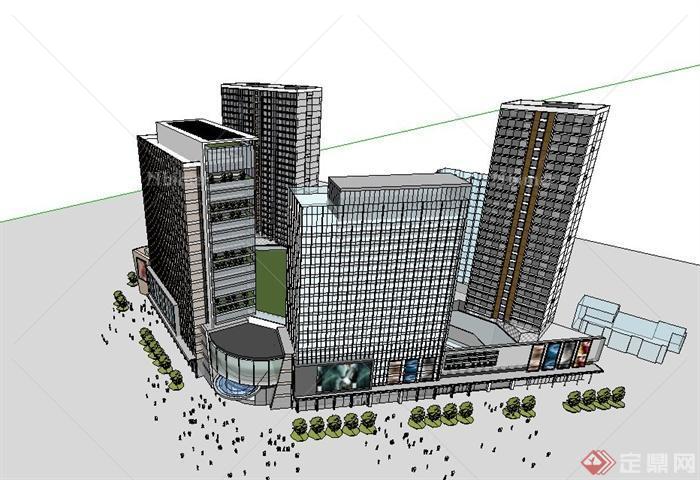 某商业中心大楼建筑设计SU模型