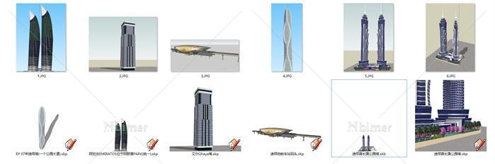 迪拜几个超高层建筑设计SU模型[原创]