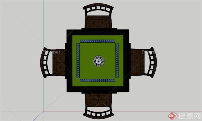 某现代设计麻将机座椅组合SU模型[原创]