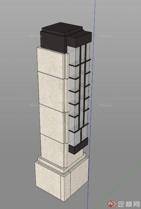 新古典矮灯柱设计SU模型