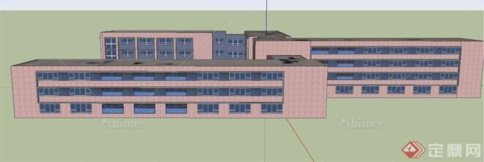 某三层教学楼建筑设计SU模型