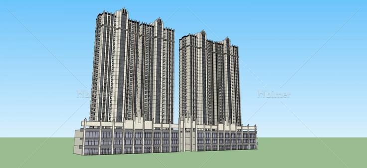 现代高层住宅(64085)su模型下载