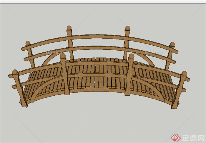 某园林景观园桥设计SU模型素材5