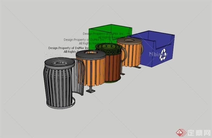 6个垃圾箱设计合集SU素材模型[原创]