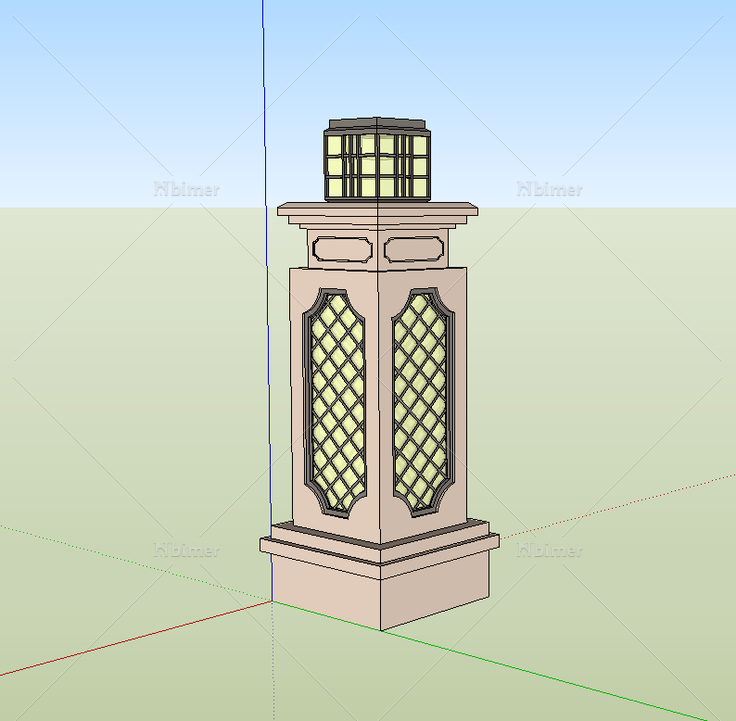整理一个工作中做的中式风格景观灯柱，附Sketch