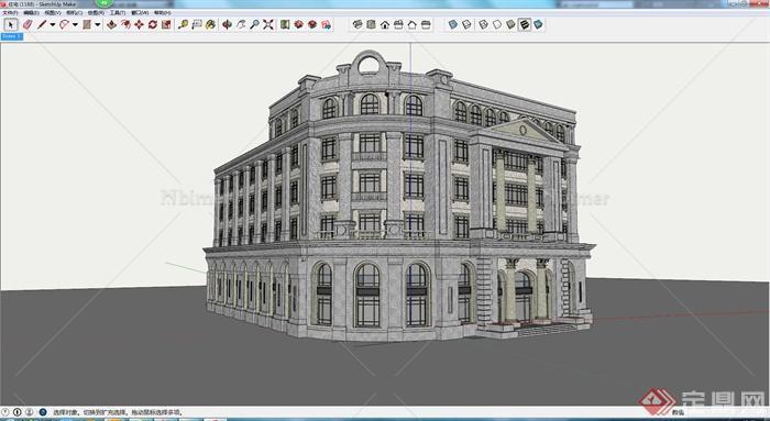 某新古典欧式住宅楼建筑设计SU模型