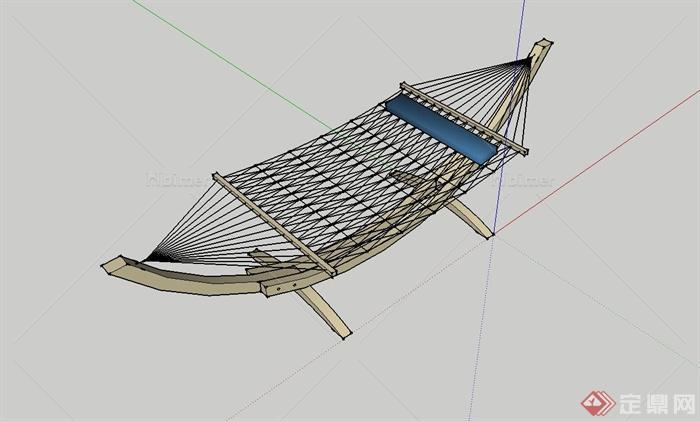 室外吊床设计su模型素材