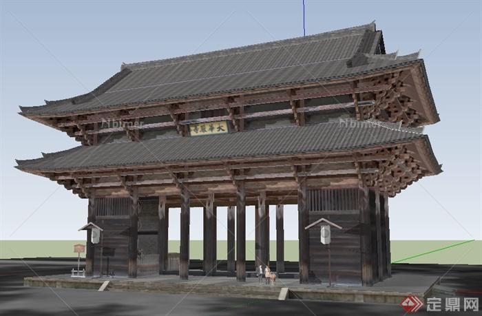 古典中式寺殿古建设计su模型[原创]