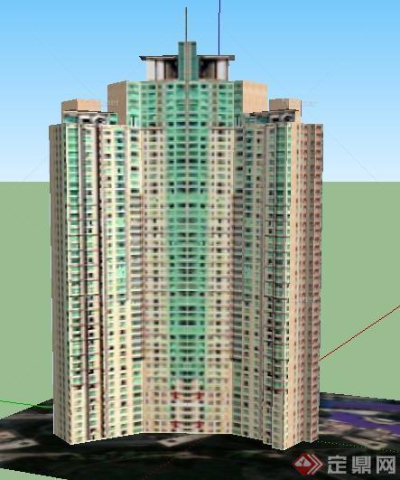 某现代高层住宅居住建筑设计SU模型