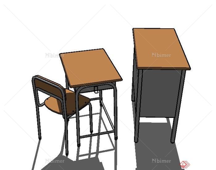 室内书桌椅设计SU模型[原创]