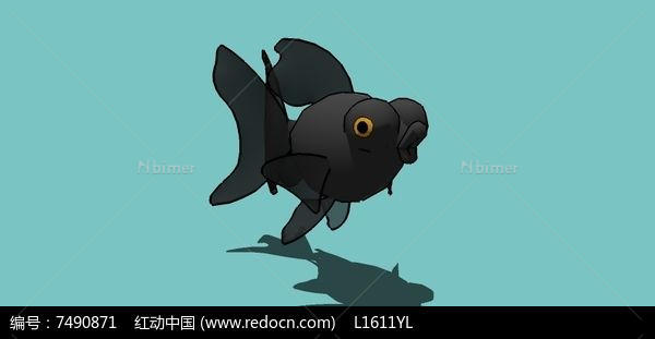黑色的小金鱼SU模型