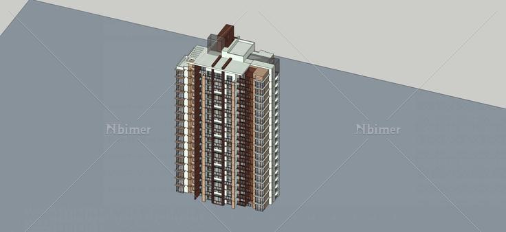 现代高层住宅楼(64621)su模型下载