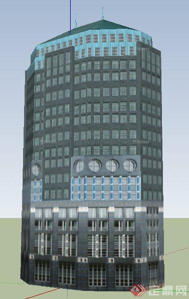 现代高层综合办公楼建筑设计su模型