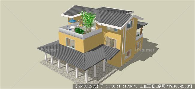 Sketch Up 精品模型---二层农村自建房建筑规划设