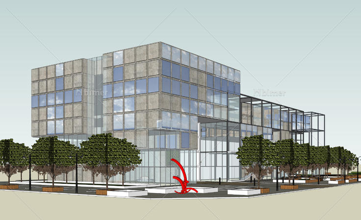 现代风格商场建筑方案sketchup模型