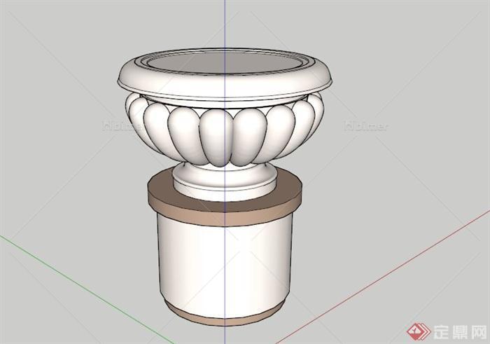 欧式石材花钵柱设计SU模型[原创]