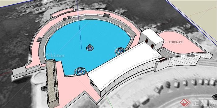 某露天游泳馆建筑设计SU模型