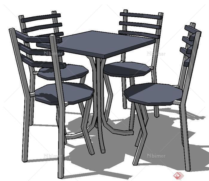 一套现代风格桌椅SU设计模型素材