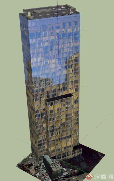 某综合大楼建筑设计SU贴图模型