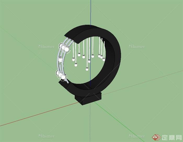某广场灯光小品设计su模型