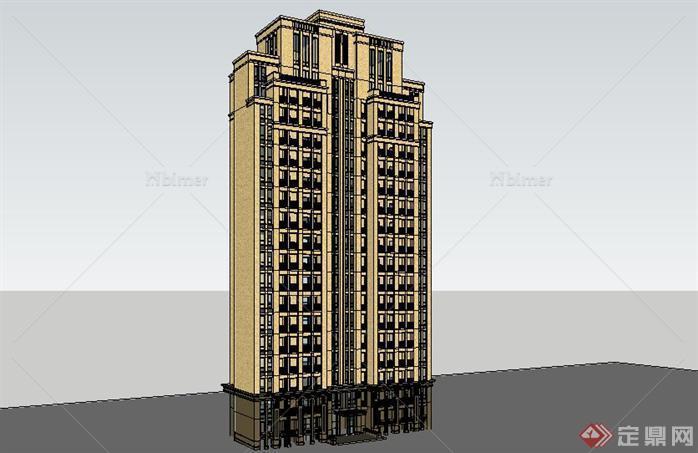 新古典高层住宅建筑设计sketchup模型[原创]