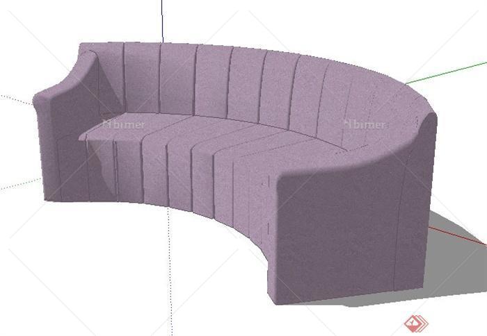 现代曲线沙发设计su模型[原创]