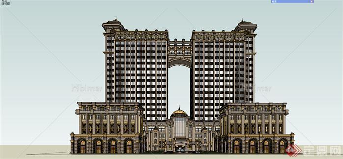 土豪金奢华古典欧式尼斯风格金象城商业建筑设计