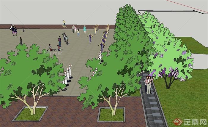 某住宅小区活动广场景观规划设计SU模型