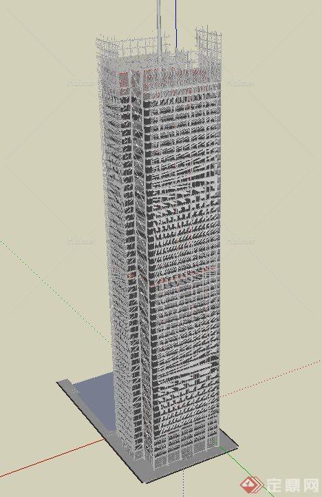 一栋超高层建筑设计SU模型