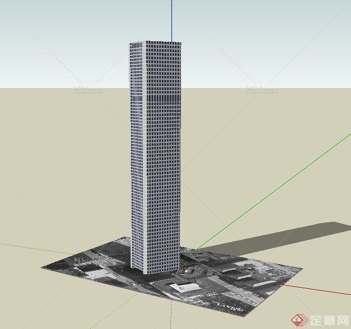 某现代多边形高层办公建筑设计SU模型
