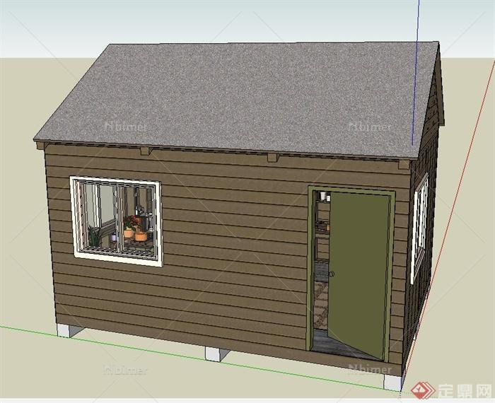 某植物房建筑设计SU模型（带室内）