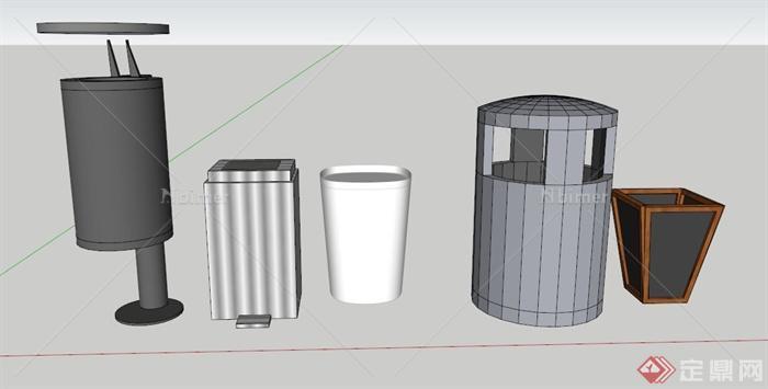 户外垃圾箱设计组合SU模型[原创]